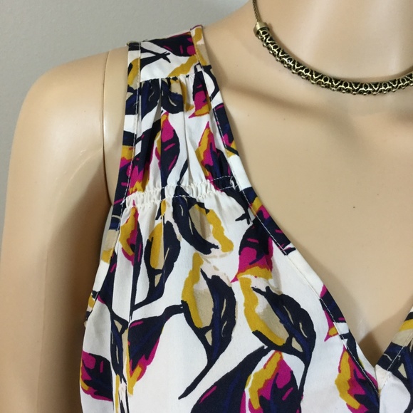 Banana Republic Leaf Print Peplum Top - Picture 3 of 6